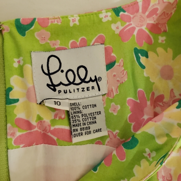 Vintage Lilly Pulitzer Rhino Floral Print Sheath Dress White Label Size 10 - Picture 10 of 15